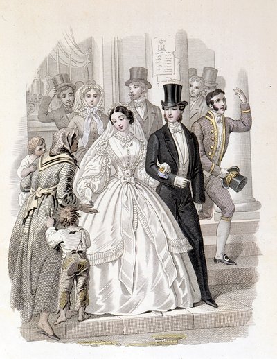 Měšťanská svatba, rytina z roku 1860. od Unknown artist