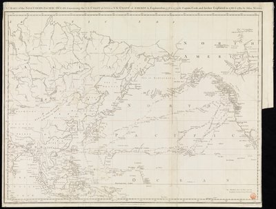 Mapa severního Tichého oceánu obsahující severní pobřeží Asie a severozápadní pobřeží Ameriky prozkoumané v letech 1778 a 1779 kapitánem Cookem a dále prozkoumané v letech 1788 a 1789 Johnem Mearesem (tisk) od Unknown artist