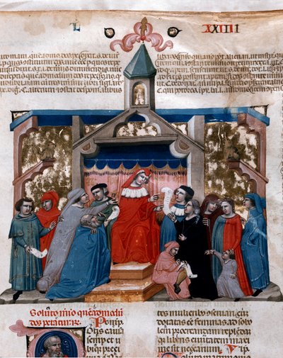 Právník uplatňující miniaturní zákon převzatý z Justiniánského zákoníku (Codex Justinianus), sbírky zákonů a institucí vydaných za římského císaře Justiniána I. Byzantského (483-565) od Unknown artist