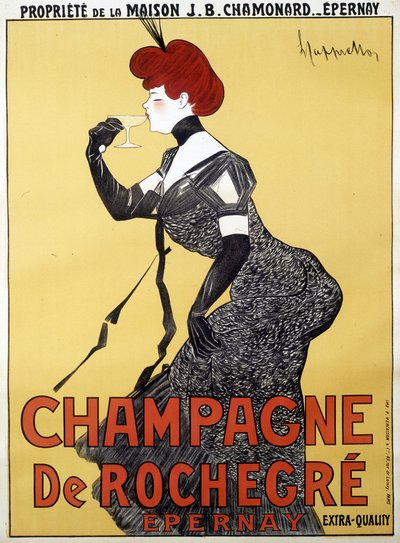 Reklamní plakát na Champagne de Rochegre - od Leonetta Cappiella (1875-1942), konec 19. století od Unknown artist