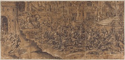 Aeneas opouští hořící město Tróju od Unknown artist