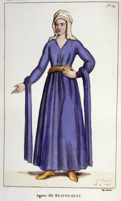 Agnès De Baudement, paní z Braine (1130-1218). od Unknown artist