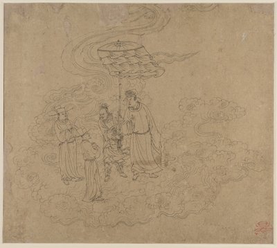 Album taoistických a buddhistických témat: Procesí taoistických božstev: List 9 od Unknown artist