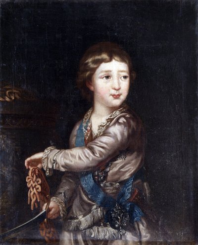 Alexandre Pavlovič Romanov (Alexandre I de Russie) - Portrét velkovévody Alexandra Pavloviče (1777-1825) jako dítě, Anonym. Olej na plátně od Unknown artist