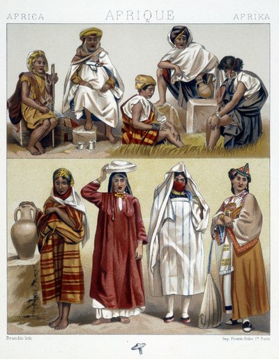 Alžírsko a Tunisko, oblíbené kostýmy - v „“Le Kostým historique““ od Racineta od Unknown artist