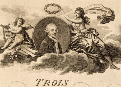 Alegorie Franze Josepha Haydna (1732-1809) na titulní straně partitury pro Tři kvartety, Opus 75, Kniha I od Unknown artist
