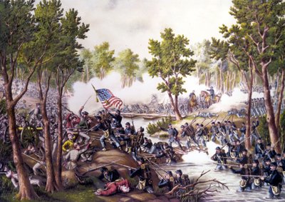 Americká občanská válka (1861–1865): Bitva u soudu ve Spotsylvánii (Virginie) 8.–21. května od Unknown artist