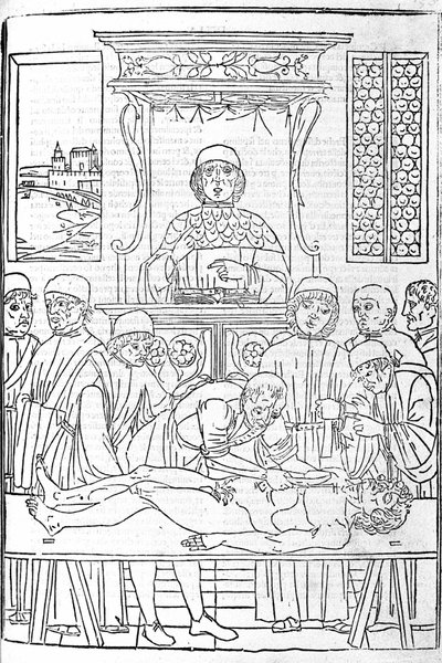Anatomická pitva. Rytina z pojednání o medicíně od Gerolama Cardana (Cardanus Hieronymus), Florencie od Unknown artist