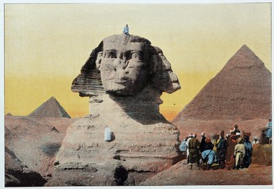 Starověký Egypt: sfinga a pyramidy v Gíze (Gizeh, Gíza, Gíza, Gíza). Konec 19. století. od Unknown artist