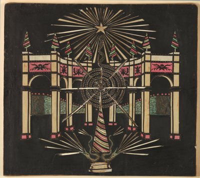 Arkáda s hady a ohňostrojem od Unknown artist