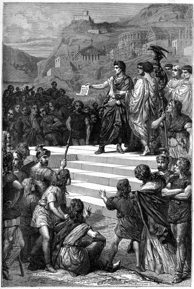 Augustus (Octavian nebo Octavianus) (63 př.nl - 14) založil v Lyonu centrum vlády Galie v roce 28 př.nl. od Unknown artist