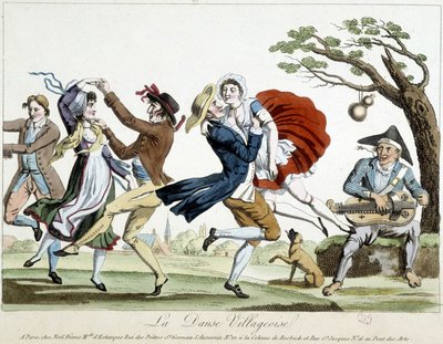 Ples: vesnický tanec - a.n.d., konec 18. století, Carnavalet. od Unknown artist