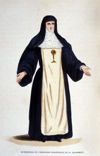 Benediktin věčné adorace Nejsvětější svátosti, řád založený Catherine de Bar v Paříži v roce 1654. od Unknown artist