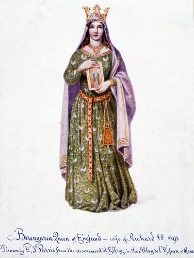 Berengaria Navarrská manželka Richarda I. Anglického - Berangere Navarrská - Berengere, anglická královna, manželka Richarda I. 1191 od Unknown artist