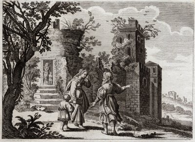 Bible of Royaumont, Starý zákon: Ismaelův lov. Když Sára viděla, že Izmael, syn Agar (Hagar) špatně zachází s malým Izákem, požádala Abrahama, aby ji poslal zpět s jejím synem, aby Izák mohl být jediným dědicem podle Božích zaslíbení. Nemocný od Unknown artist
