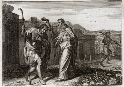 Bible of Royaumont, Starý zákon: Saulův obřad. Samuel na Boží příkaz posvětil Saula, aby se stal králem Židů. Ilustrace z roku 1811. od Unknown artist
