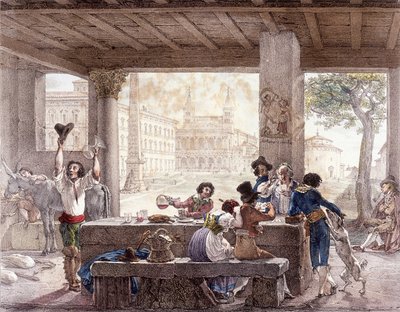 Bistro v Římě kolem roku 1820. od Unknown artist
