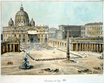 Požehnání papeže od sv. Petra Římského, ca. 1820. od Unknown artist