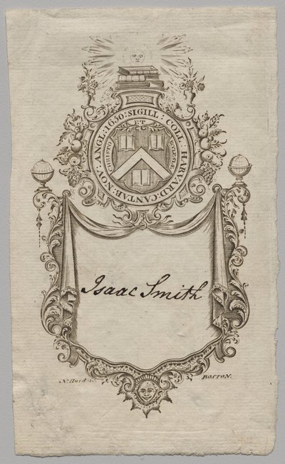 Knihovna: Erb s nápisem Isaac Smith od Unknown artist