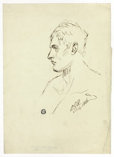 Busta mladého muže v profilu od Unknown artist