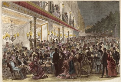 Kavárna na Grands Boulevards za letního večera 1869 - Paříž - Kavárna na Grands Boulevards za letního večera - 1869 od Unknown artist