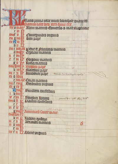 Stránka kalendáře od Unknown artist