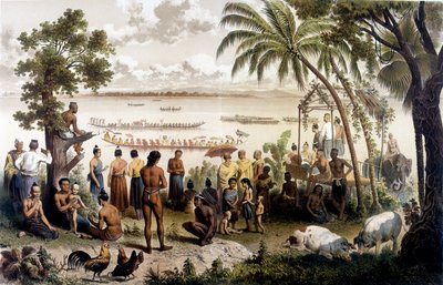 Závod kánoí v Bassac, Laos. Atlas průzkumné plavby do Indočíny v letech 1866 - 1868, editoval F. Garnier od Unknown artist