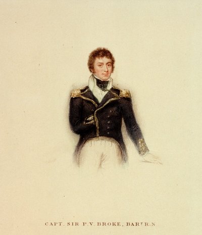 Kapitán P.V. Broke, Královské námořnictvo, počátek 19. století (kolorovaná rytina) od Unknown artist
