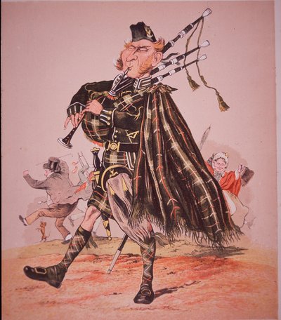 Karikatura Highland Piper od Unknown artist