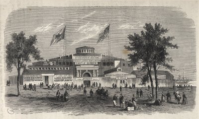 Castle Garden Immigration Center Depot - Castle Garden emigrant depot - New York State - Emigration Commission Establishment - Gravírování v „The Illustrous Universe“ z roku 1869 od Unknown artist