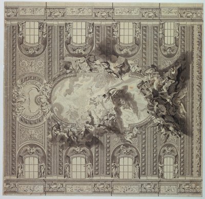 Strop kostela Gesù, Řím, Itálie od Unknown artist