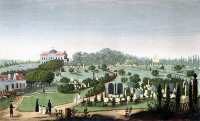 Hřbitov Père Lachaise, cca 1820 – v „“Vues de Paris”” od Courvoisiera od Unknown artist