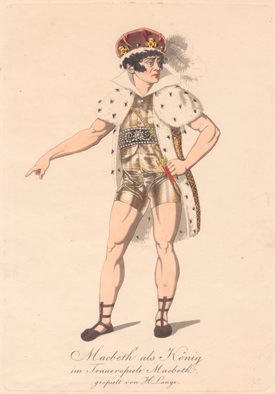 Postavy z německé produkce Macbeth (jeden ze šesti leptů) od Unknown artist