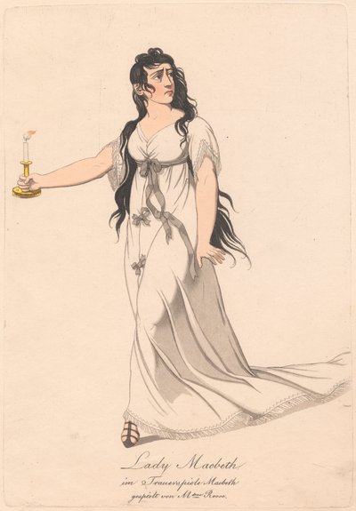 Postavy z německé produkce Macbeth (jeden ze šesti leptů) od Unknown artist