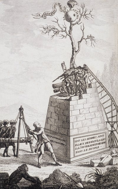 Obvinění proti Neckerovi - Frontispice v “” Dodatek à la vie privée et ministrère èrielle de M. Necker, Directeur général des Finances”” od un citoyen, ed. Pellet, Ženeva od Unknown artist