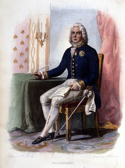 Charles Maurice de Talleyrand Périgord (1754-1838), francouzský politik. - v „Le Plutarque francais“, Ed. Mennechet, Paříž od Unknown artist