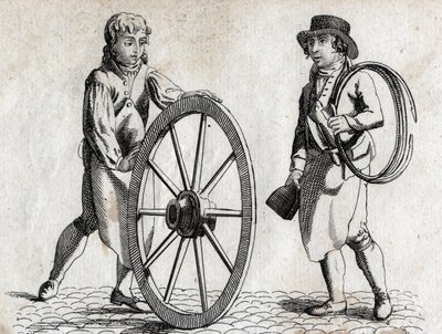 Charron s vozíkovým kolem a učedníkem Rytina z konce 18. století. od Unknown artist