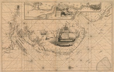 Mapa řeky Temže od Londýna po bóji Noure od Unknown artist