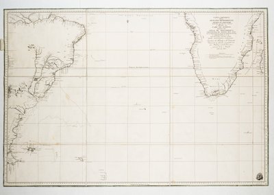 Mapa Atlantského oceánu jižně od rovníku od Unknown artist