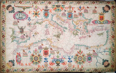 Mapa Středozemního, Černého a Kaspického moře, cca 1600 (rukopis) od Unknown artist