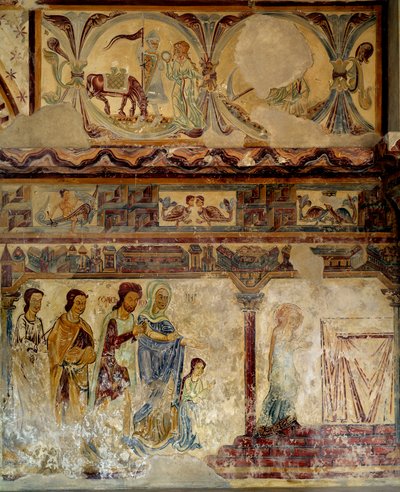 Dětství Panny Marie Po freskách z 12. a 13. století kostela starého Pouzauges ve Vendee. od Unknown artist