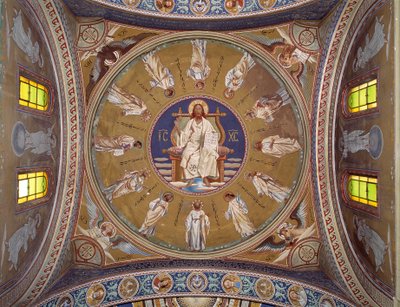 Kristus pantokrator s apoštoly (freska od Unknown artist