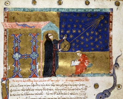Claude Ptolemaios (astronom) zastoupený v „“ Canon Astronomicon Explanatio““, ze 14. století. od Unknown artist