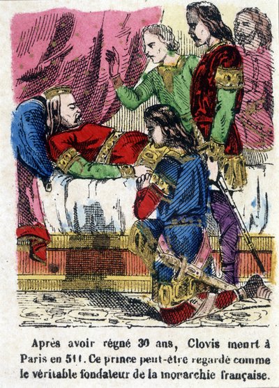 Clovis na smrtelné posteli v roce 511. od Unknown artist