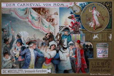 Sběratelská série obrázků Římský karneval, Moccoletti, hořící svíčky od Unknown artist