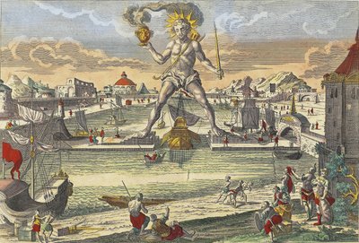Rhodský kolos - "Rhodský kolos" (Colosso di Rodi) - rytina 18. stol. od Unknown artist