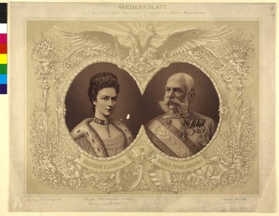 Pamětní list 40 let od svatebního obřadu Jejího Veličenstva 24. dubna 1854 od Unknown artist