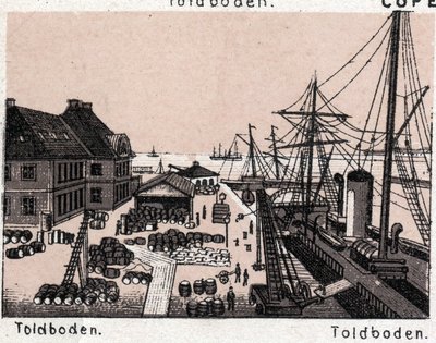 Kodaň (Kodaň), Dánsko: pohled na Toldboden (přístav, přístav). v „“ Svět ilustruje 168 pohledů““ Nedatováno (konec 19. století) od Unknown artist