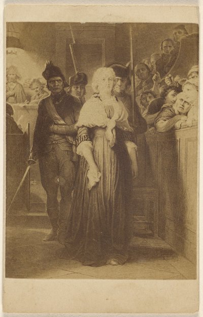 [Kopie neidentifikovaného obrazu: ženy vedené do soudní síně muži s puškami a meči] od Unknown artist