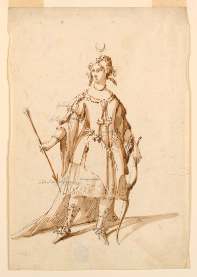Kostýmní návrh: Diana pro balet od Unknown artist